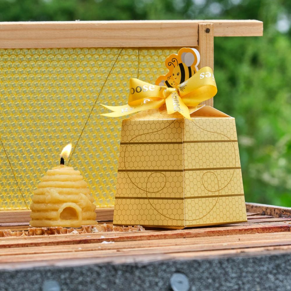 Beeswax Beehive Candle Closeup