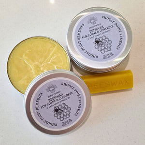 Beeswax stone polish application