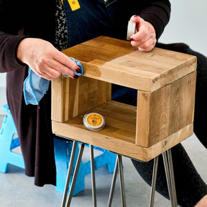 Applying Beeswax Wood Polish