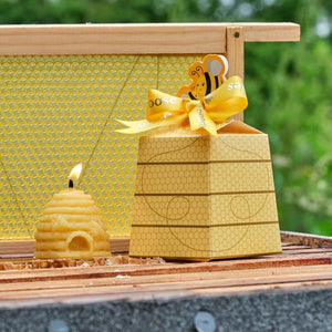 Beeswax Beehive Candle Closeup