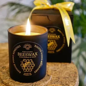 Beeswax candle living room