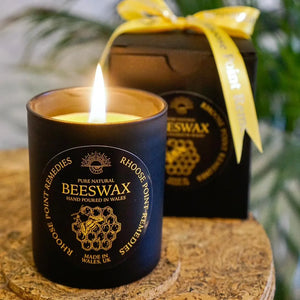 Beeswax candle living room